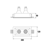 هالوژن گچی توکار دوتاییS2102 - Image 5
