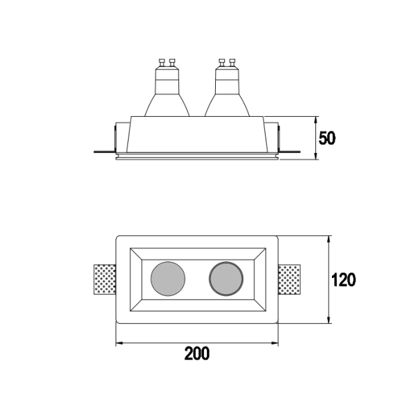 هالوژن گچی توکار دوتاییS2102 - Image 5
