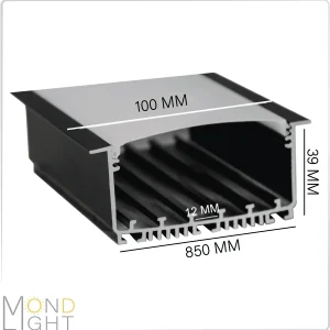 لاین نوری توکار فنر خور به ارتفاع 39 میلی متری به عرض 85 میلی متری و لبه به لبه 100 میلی متری