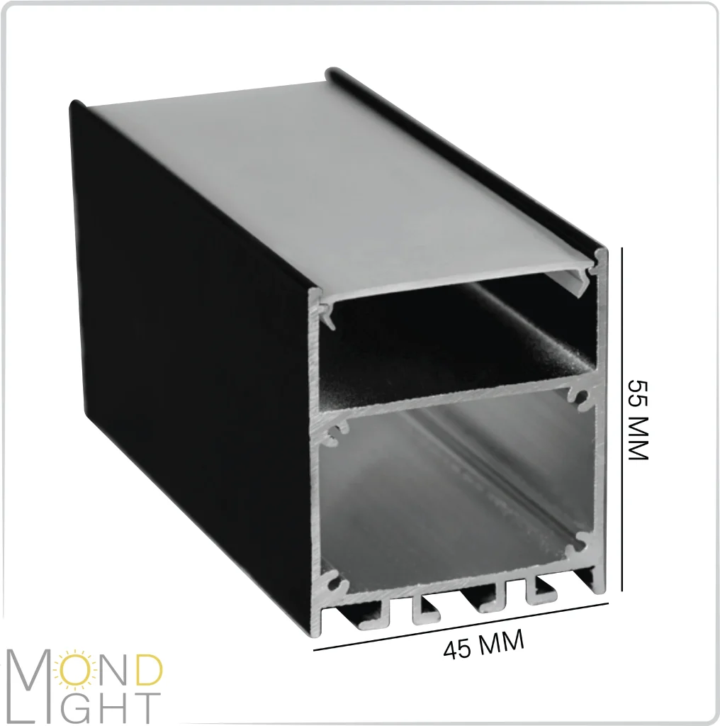 لاین نوری آویز و روکار به ارتفاع 55 میلی متری و در عرض 45 میلی متر