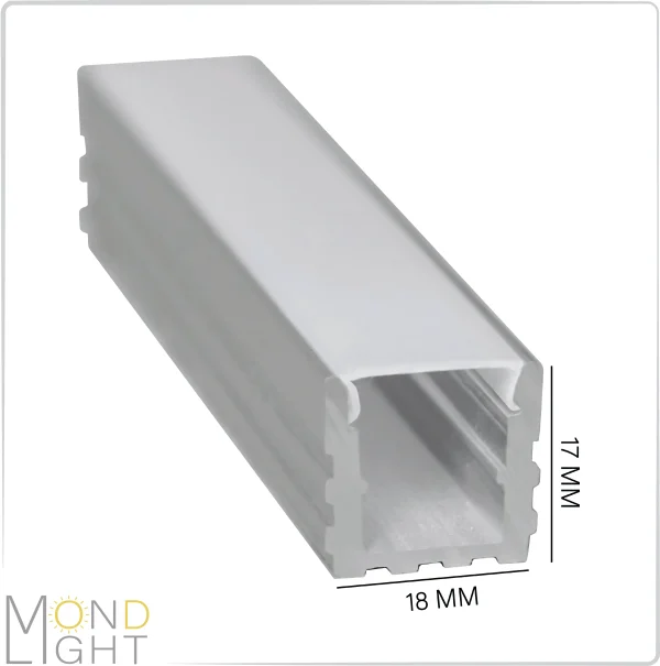 لاین نوری روکار به ارتفاع 17 میلی متری به عرض 18 میلی متری