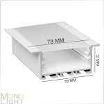 لاین نوری توکار فنر خور به ارتفاع 31 میلی متری به عرض 59 میلی متری و لبه به لبه 78 میلی متری