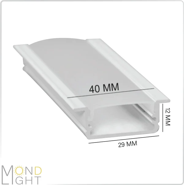 لاین نوری کناف توکار به ارتفاع 12 میلی متری به عرض 29 میلی متری و لبه به لبه 40 میلی متری