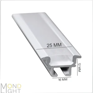 لاین نوری کناف توکار فنرخور به ارتفاع 16 میلی متری به عرض 16 میلی متری و لبه به لبه 25 میلی متری