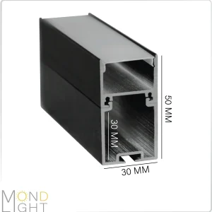 لاین نوری آویز و روکار به ارتفاع 50 میلی متری و در عرض 30 میلی متر فضای خالی پشت به ارتفاع 30 میلی متری