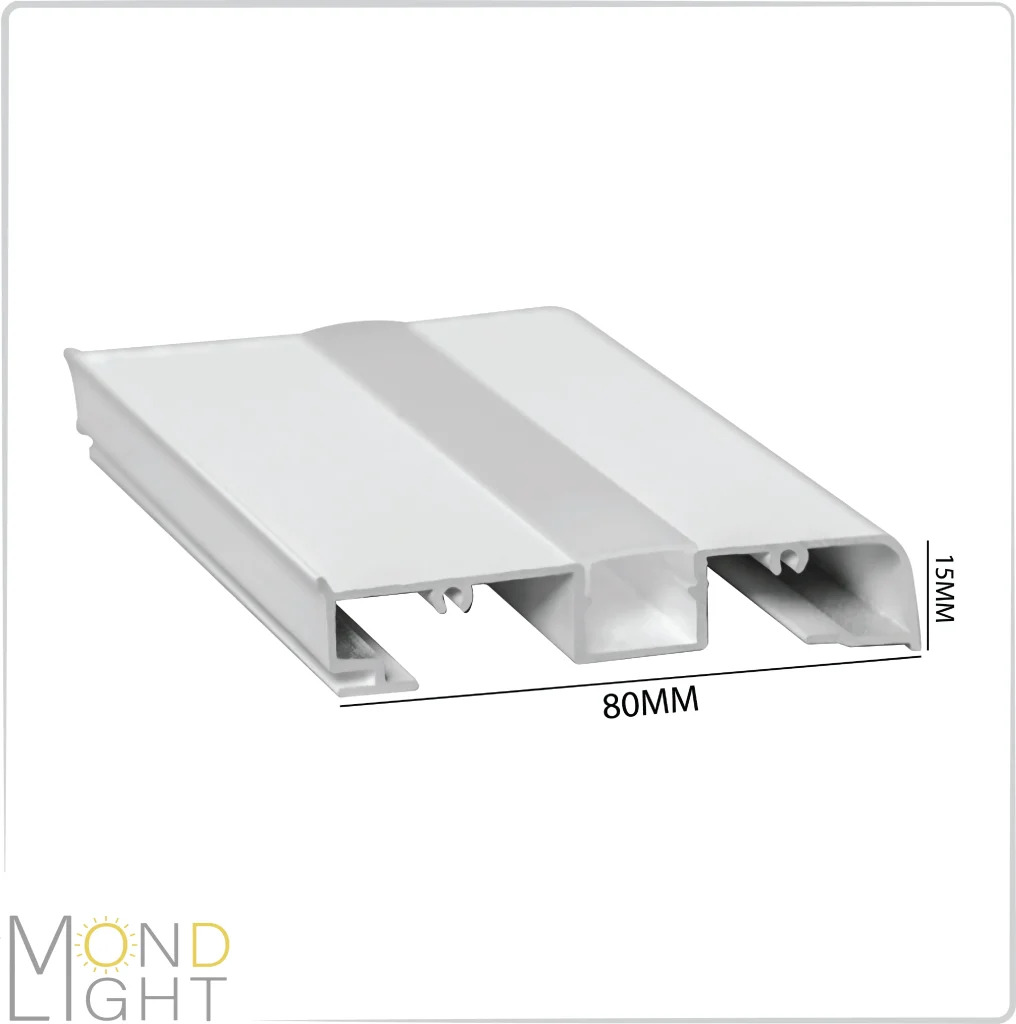 قرنیز نوری به ارتفاع 80 میلی متری به عرض میلی 15 میلی متری نور مستقیم