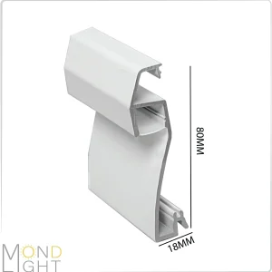 قرنیز نوری به ارتفاع 80 میلی متری به عرض میلی 18 میلی متری نور مخفی