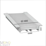 لاین نوری توکار کنافی فنر خور به ارتفاع 12 میلی متری به عرض 45 میلی متری و لبه به لبه 60 میلی متری