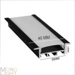 لاین نوری توکار کنافی فنر خور به ارتفاع 12 میلی متری به عرض 30 میلی متری و لبه به لبه 40 میلی متری