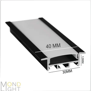 لاین نوری توکار کنافی فنر خور به ارتفاع 12 میلی متری به عرض 30 میلی متری و لبه به لبه 40 میلی متری