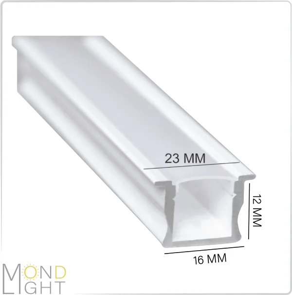 لاین نوری کناف توکار ارتفاع 12میلی متر عرض 16 میلی متر و لبه به لبه 23 میلی متر