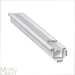 لاین نوری توکار به عرض 8 میلی متری و ارتفاع 8 میلی متری و لبه به لبه 12 میلی متری