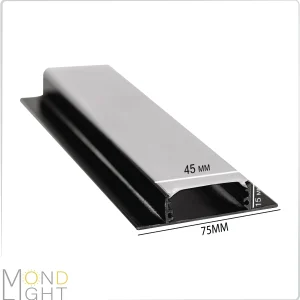 لاین نوری کنافی بدون لبه به ارتفاع 15 میلی متری به عرض 45 میلی متری و لبه داخلی 75 میلی متری