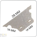 درپوش لاین نوری گوشه عرض بالا 28میلی متری و عرض پایین