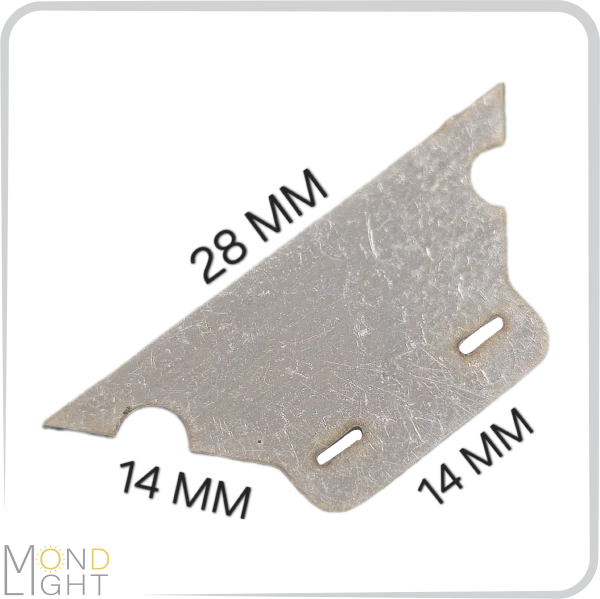 درپوش لاین نوری گوشه عرض بالا 28میلی متری و عرض پایین