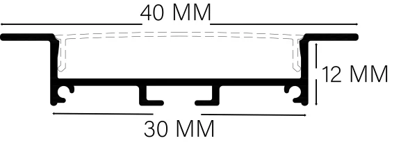 لاین نوری توکار فنرخور کنافی برش 3 سانتی کد 38