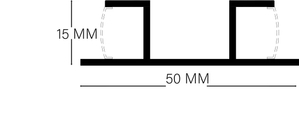 تصویر لاین نوری روکار دوطرفه 6سانتی کد 50